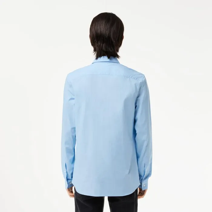 Button Down Shirts Men Lacoste Men039s Slim Fit Stretch Cotton Poplin Shirt Pastel Blue Hbp