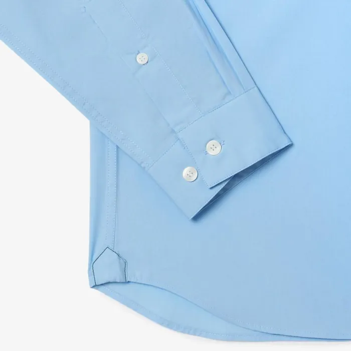 Button Down Shirts Men Lacoste Men039s Slim Fit Stretch Cotton Poplin Shirt Pastel Blue Hbp