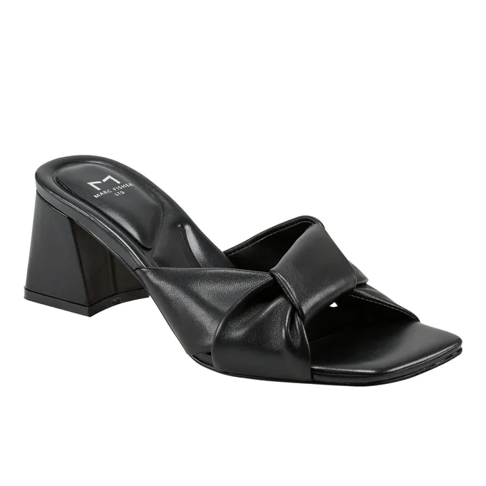 Calia Block Heel Sandal Black Mules and Slides Marc Fisher Women