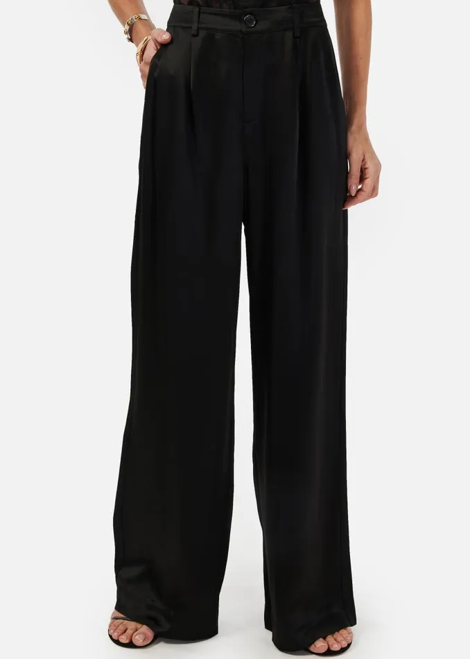 CAMI NYC Bottoms Women Noura Wide Leg Pant Black