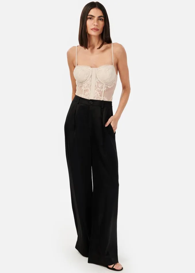 CAMI NYC Bottoms Women Noura Wide Leg Pant Black