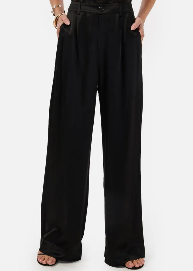 CAMI NYC Bottoms Women Noura Wide Leg Pant Black