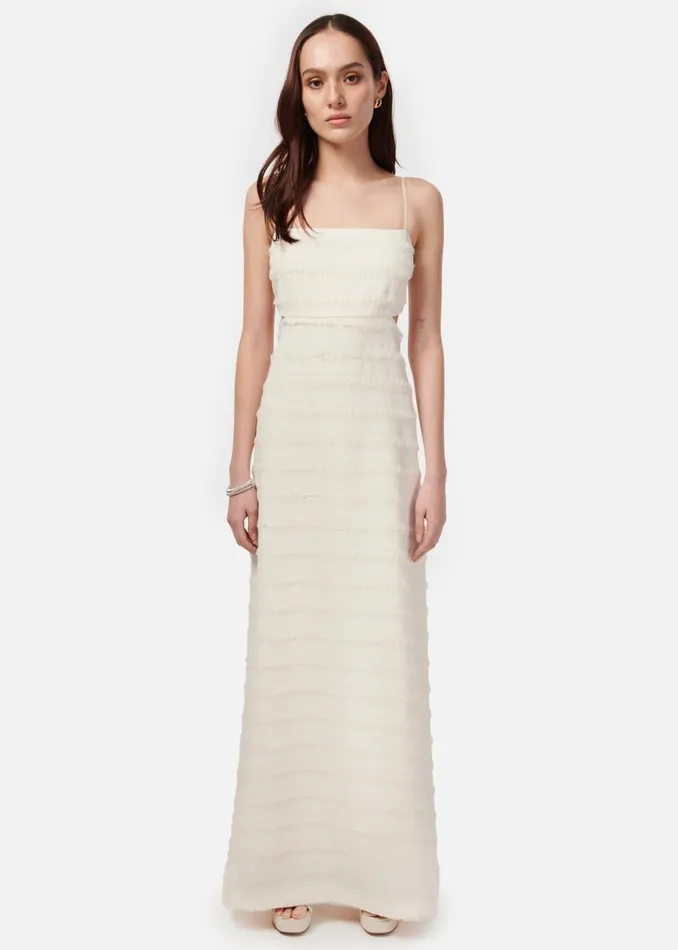 CAMI NYC Dresses Women Bryson Fringe Dress Ceramic