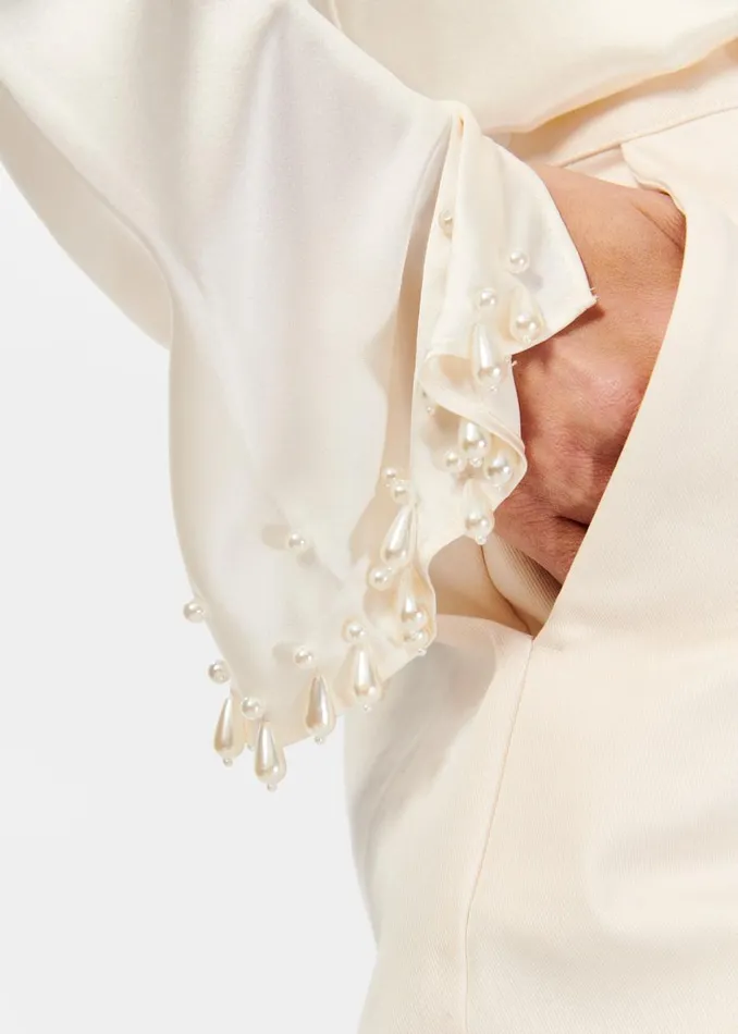 CAMI NYC Tops and Sweaters Women Margarita Pearl Top Macadamia