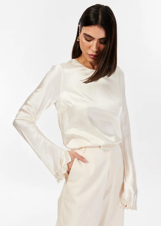 CAMI NYC Tops and Sweaters Women Margarita Pearl Top Macadamia