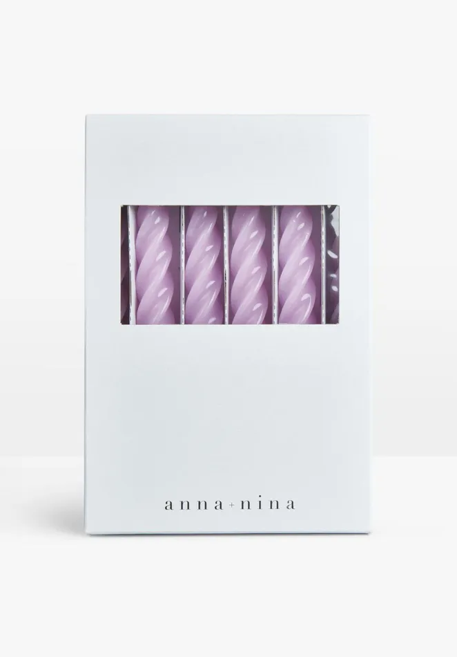 Candles Women Hush Anna and Nina 8211 Twisted Candles Set Of Six Lilac