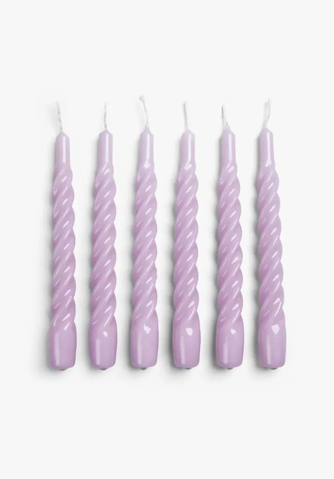 Candles Women Hush Anna and Nina 8211 Twisted Candles Set Of Six Lilac
