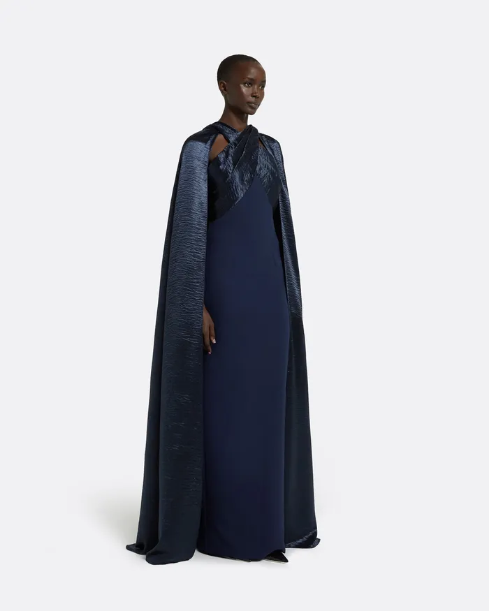 Capes and Harnesses Women Safiyaa Alara Maritime Long Dress Maritime Blue
