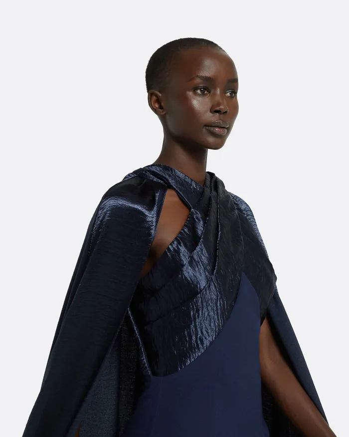 Capes and Harnesses Women Safiyaa Alara Maritime Long Dress Maritime Blue