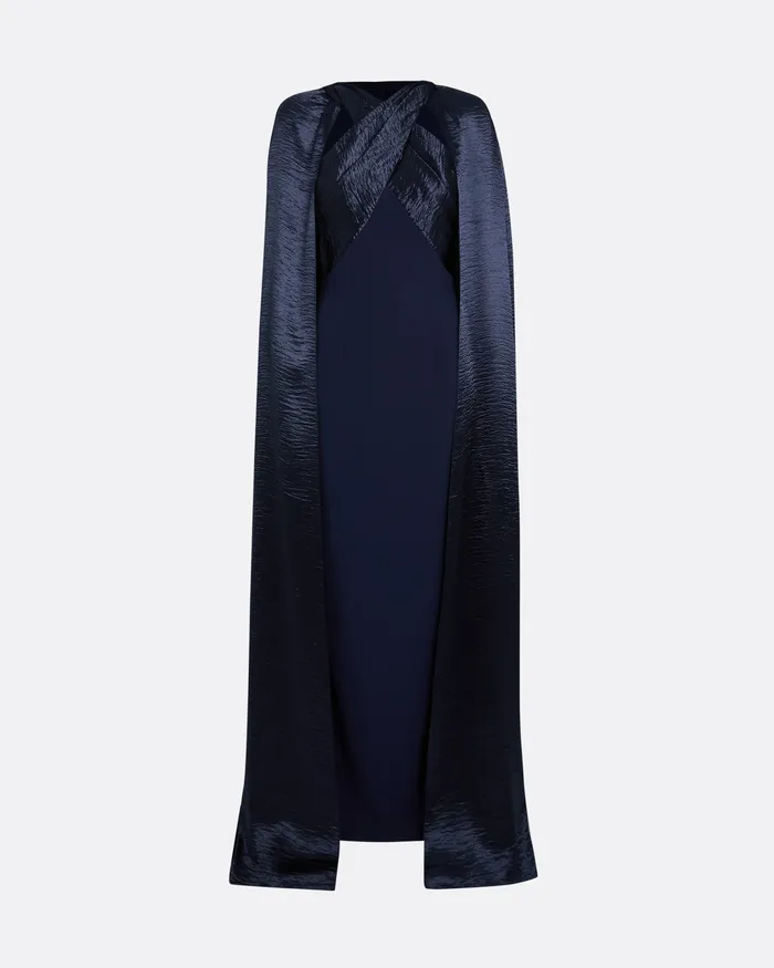 Capes and Harnesses Women Safiyaa Alara Maritime Long Dress Maritime Blue