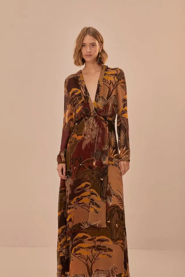 Caramel Savana Dream Maxi Dress Women FARM Rio Maxi Dresses