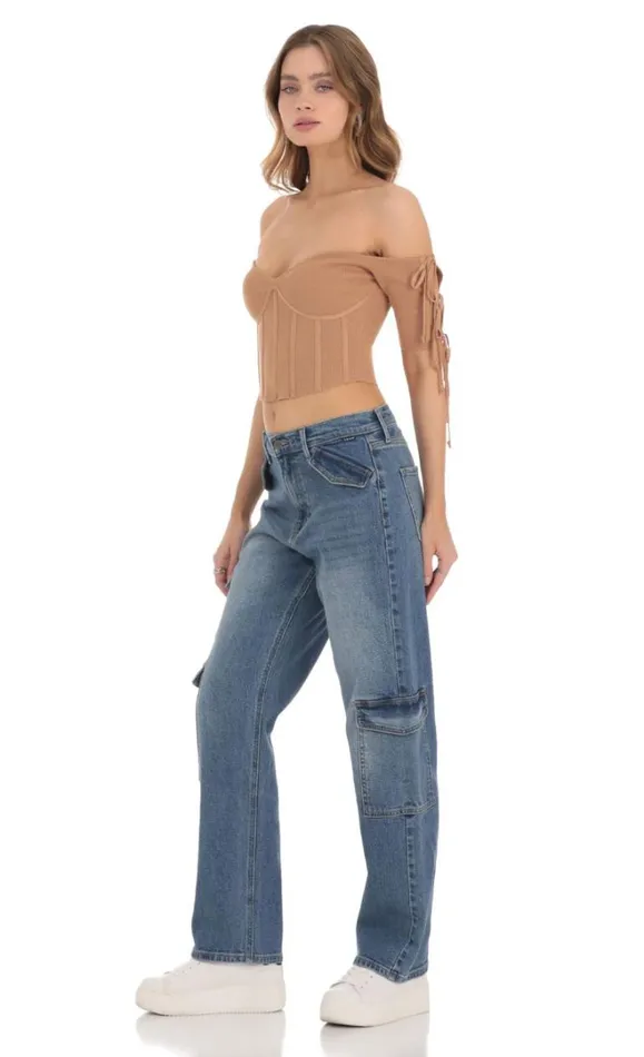 Cargo Denim Jeans Cargo Denim Jeans Women LUCY IN THE SKY Jeans
