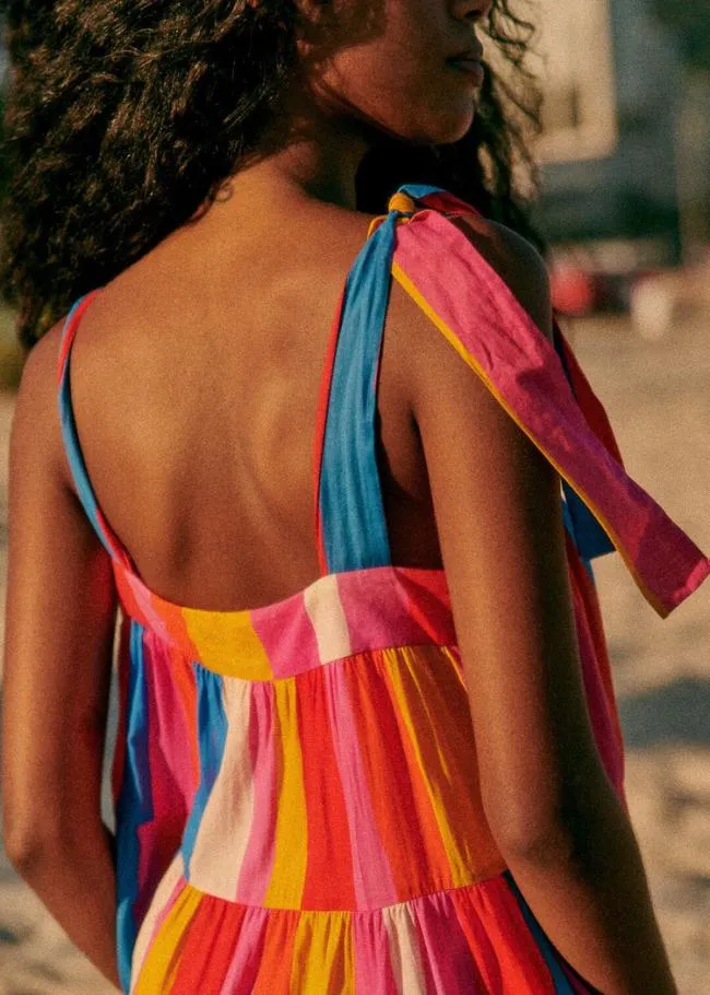 Carioca Stripes Multicolor Mara Maxi Dress Women FARM Rio Maxi Dresses