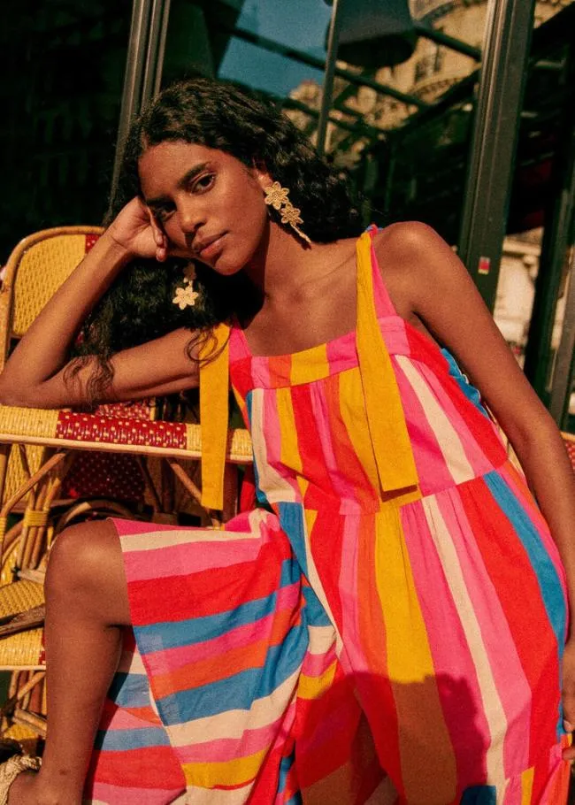 Carioca Stripes Multicolor Mara Maxi Dress Women FARM Rio Maxi Dresses