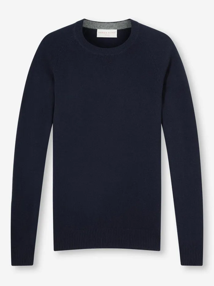 Cashmere Sweaters Men Derek Rose Sweater Finley Cashmere Navy