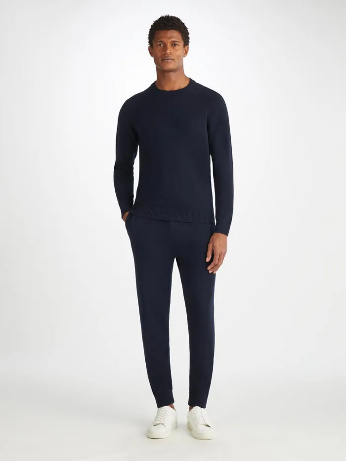 Cashmere Sweaters Men Derek Rose Sweater Finley Cashmere Navy