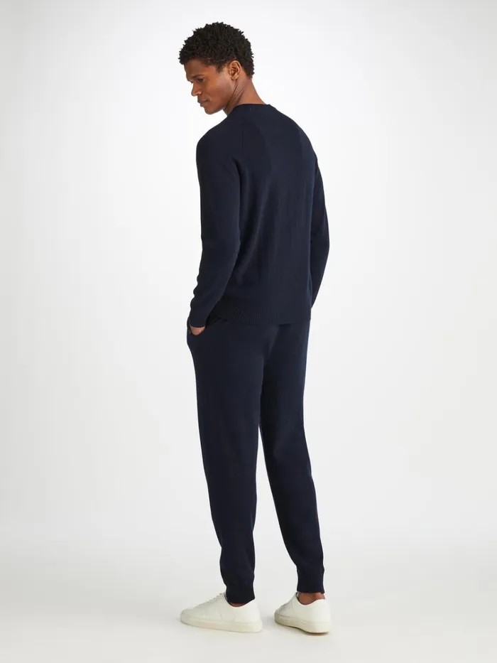 Cashmere Sweaters Men Derek Rose Sweater Finley Cashmere Navy