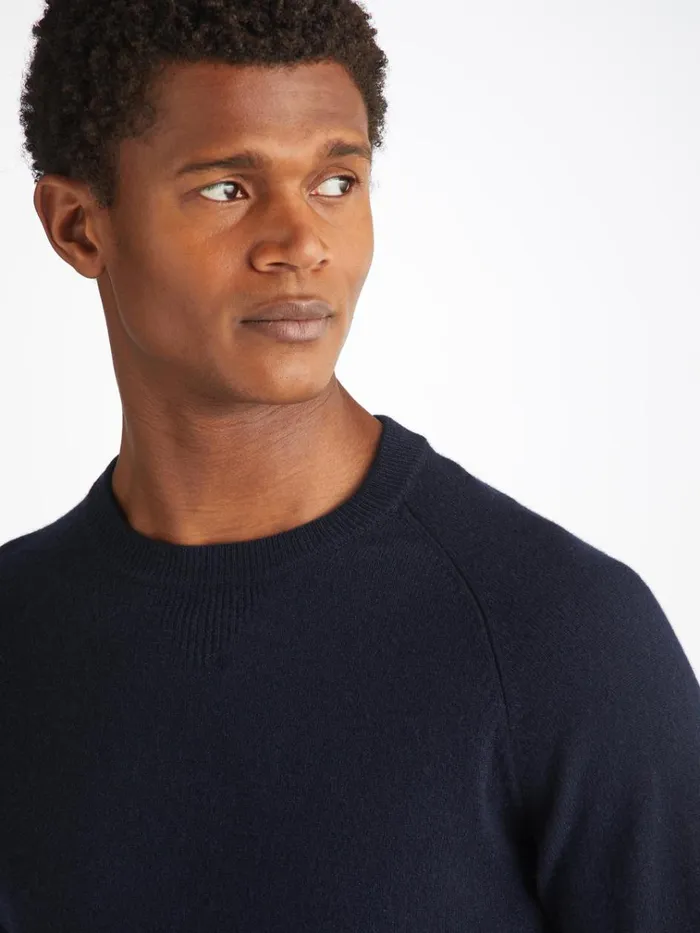 Cashmere Sweaters Men Derek Rose Sweater Finley Cashmere Navy