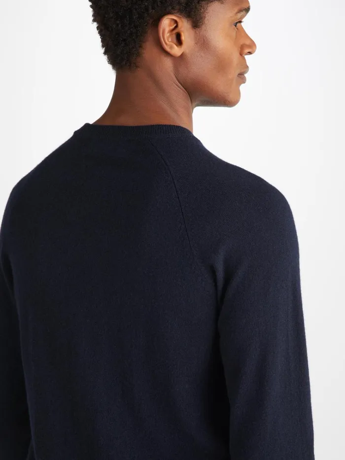 Cashmere Sweaters Men Derek Rose Sweater Finley Cashmere Navy