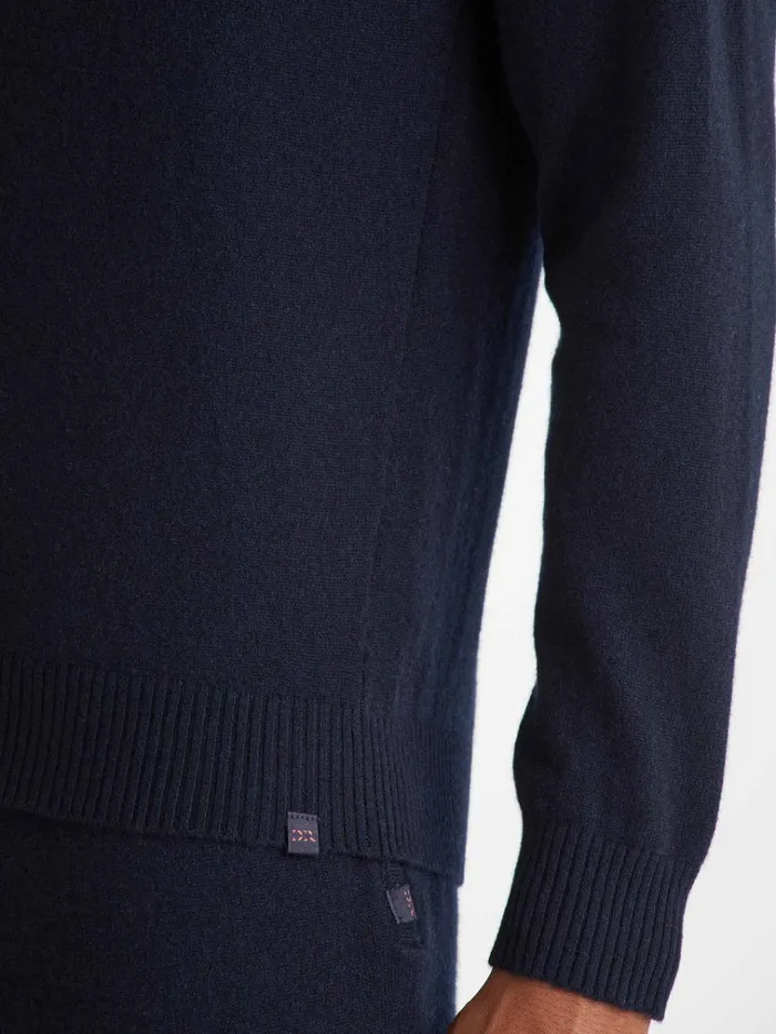 Cashmere Sweaters Men Derek Rose Sweater Finley Cashmere Navy
