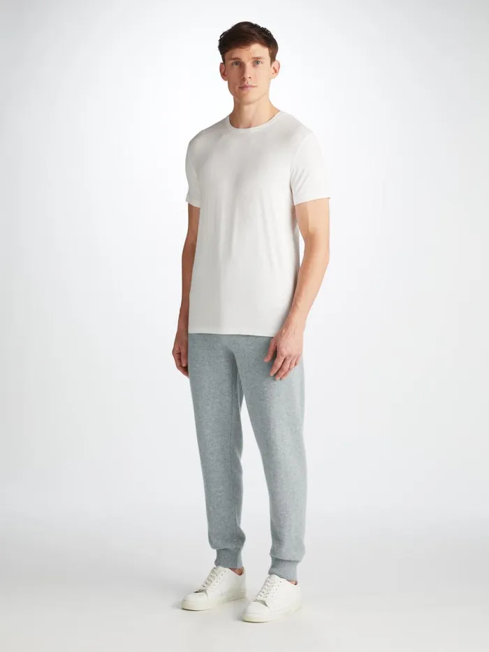 Cashmere Trousers Men Derek Rose Track Pants Finley Cashmere Silver