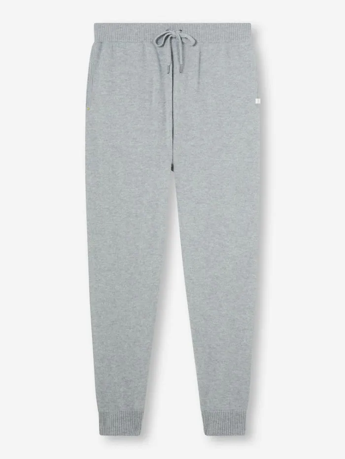 Cashmere Trousers Men Derek Rose Track Pants Finley Cashmere Silver