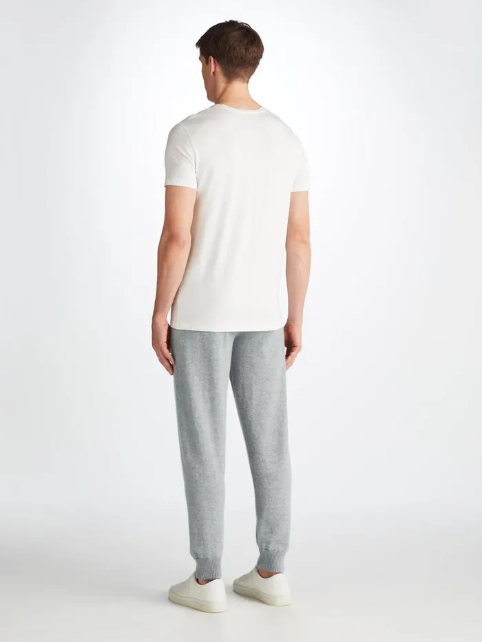 Cashmere Trousers Men Derek Rose Track Pants Finley Cashmere Silver