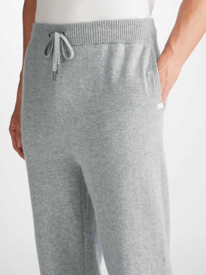 Cashmere Trousers Men Derek Rose Track Pants Finley Cashmere Silver