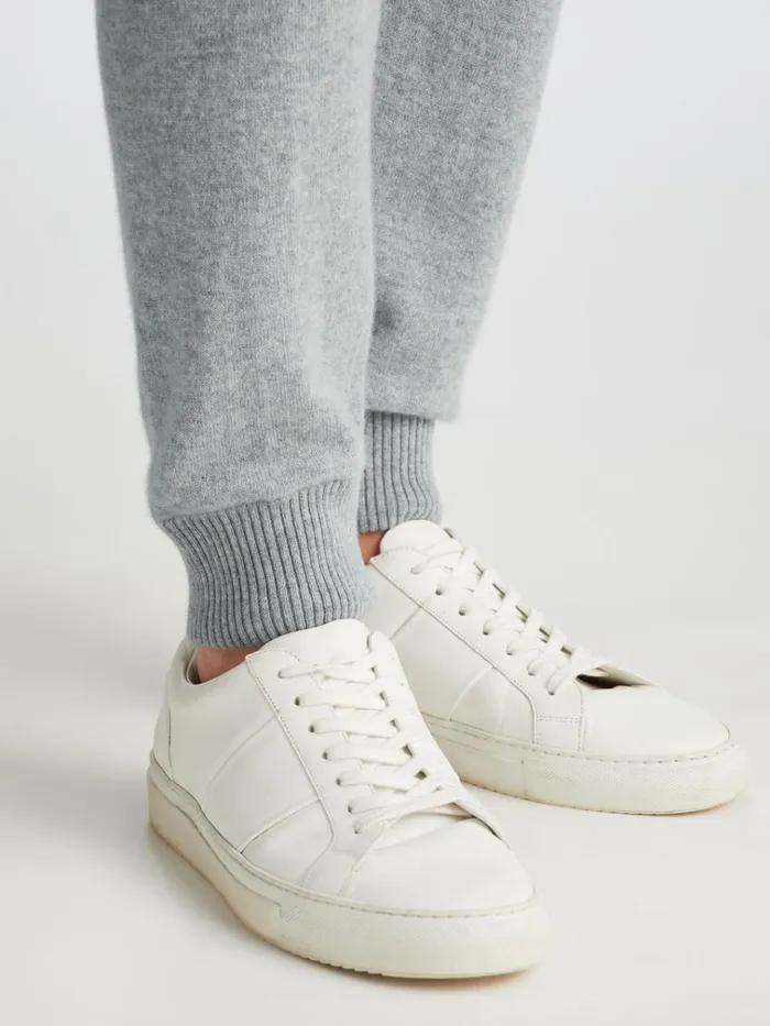 Cashmere Trousers Men Derek Rose Track Pants Finley Cashmere Silver