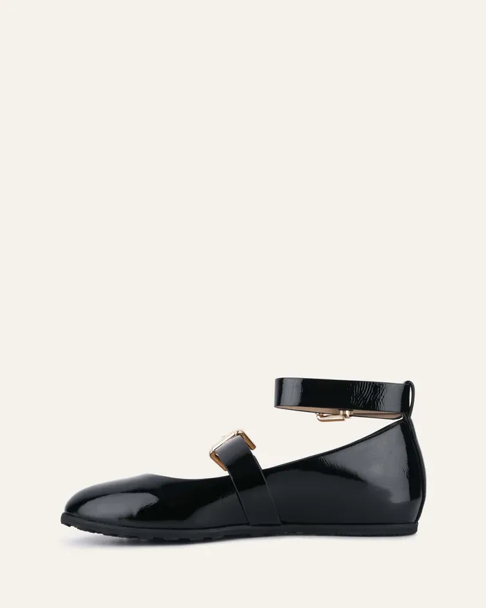 CASUAL Hera casual flats black crinkle patent jomercer Women CASUAL Hera casual flats black crinkle patent jomercer Women