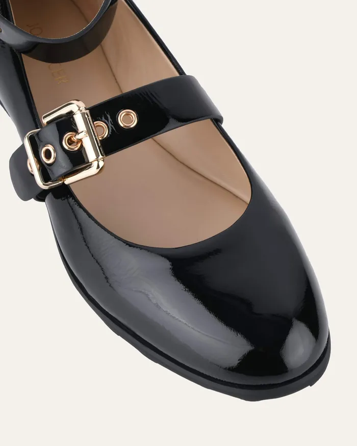 CASUAL Hera casual flats black crinkle patent jomercer Women CASUAL Hera casual flats black crinkle patent jomercer Women