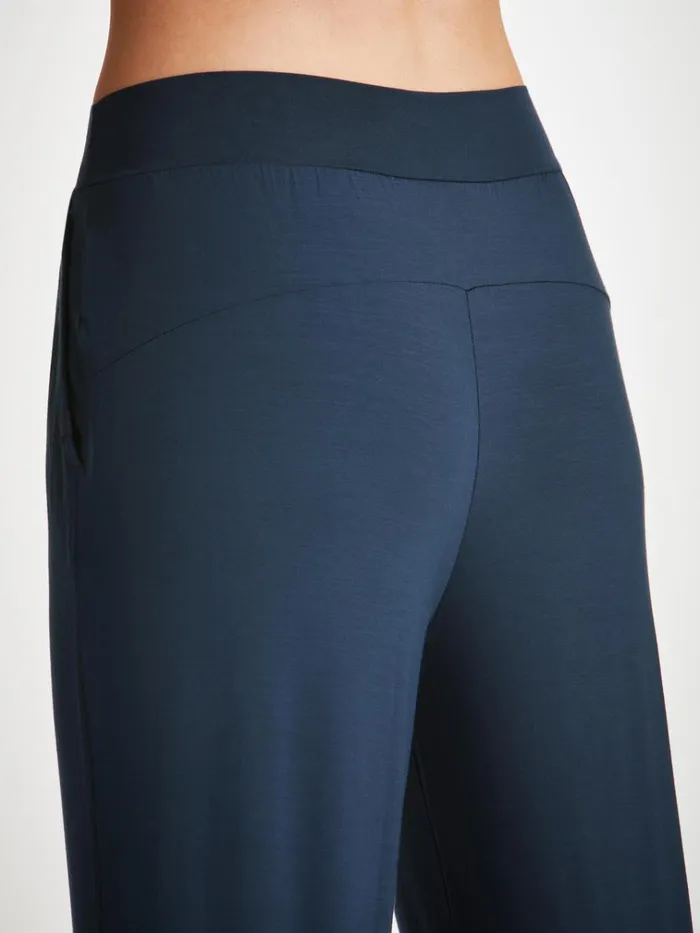 Casual Pants Women Derek Rose Track Pants Basel Micro Modal Stretch Navy
