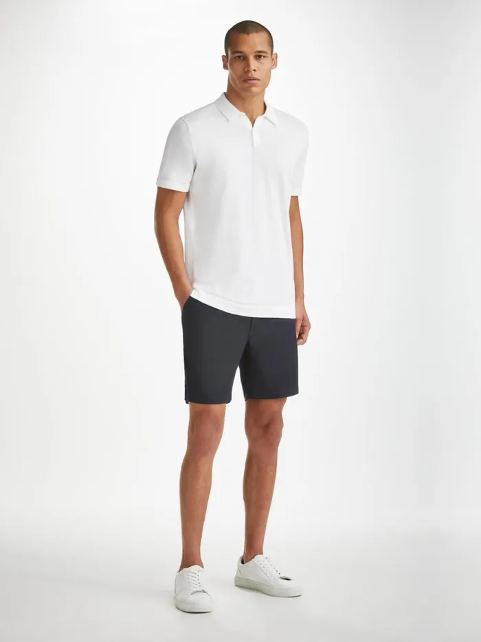 Casual Shorts Men Derek Rose Shorts Harris Lyocell Cotton Navy