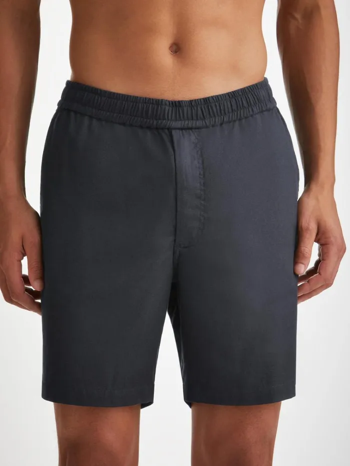 Casual Shorts Men Derek Rose Shorts Harris Lyocell Cotton Navy