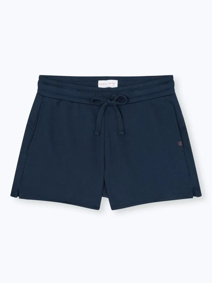 Casual Shorts Women Derek Rose Sweat Shorts Quinn Cotton Modal Navy