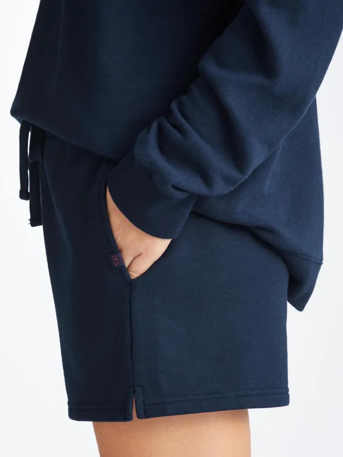Casual Shorts Women Derek Rose Sweat Shorts Quinn Cotton Modal Navy