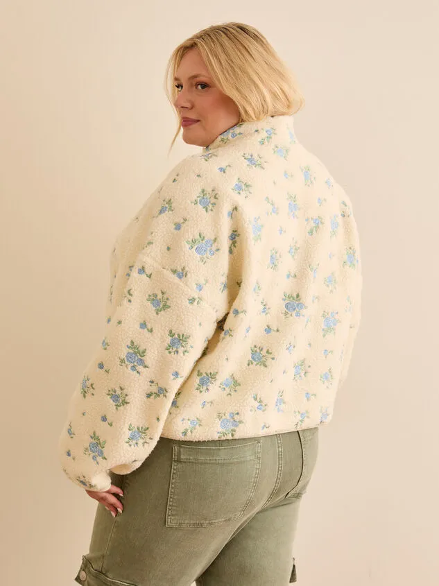 Cele Embroidered Floral Sherpa Jacket Ivoryblue Women Altar039d State Jackets Cele Embroidered Floral Sherpa Jacket Ivoryblue Women Altar039d State Jackets