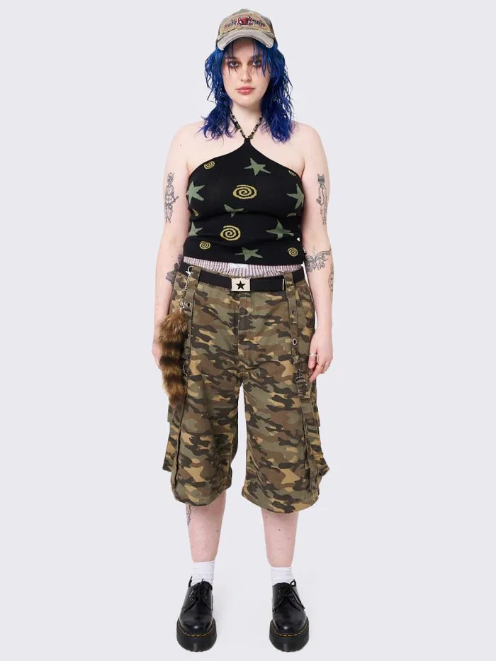 Celestial Swirl Beaded Halter Top Women Minga London Tops and TShirts