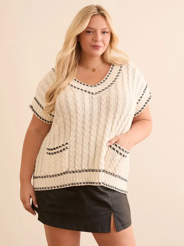 Charlie Pocket Sweater Vest Ivoryblack Women Altar039d State Sweaters Cardigans