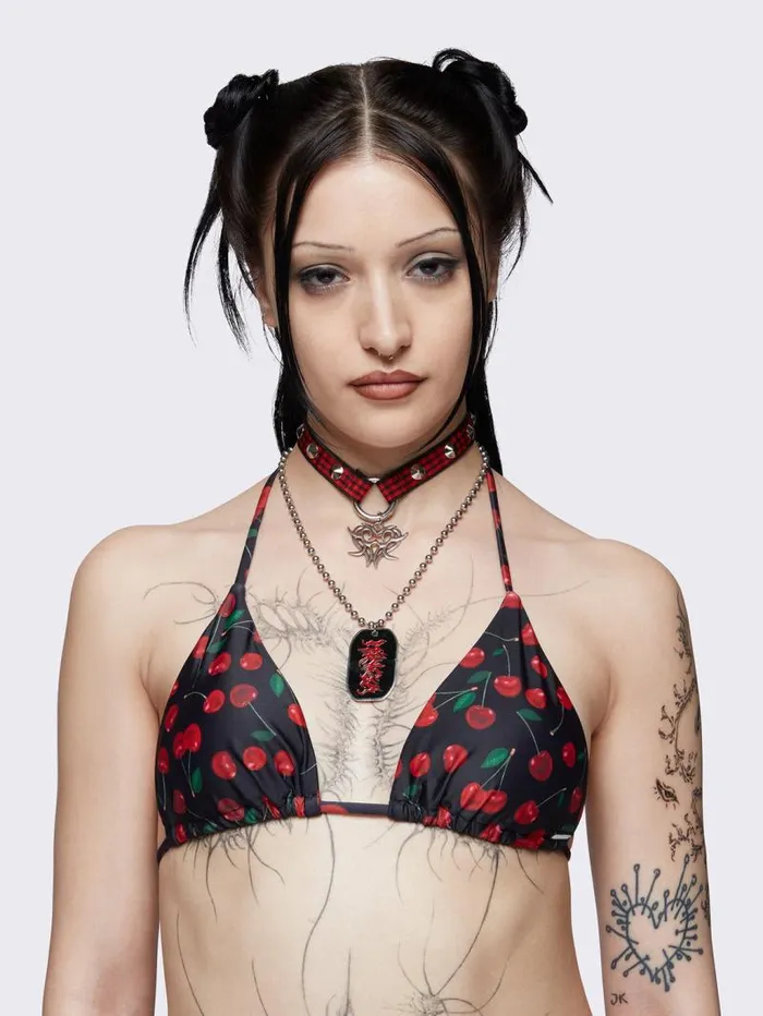 Cherry Bomb Triangle Bikini Top Women Minga London Swimwear