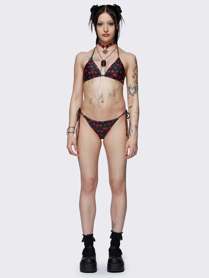 Cherry Bomb Triangle Bikini Top Women Minga London Swimwear