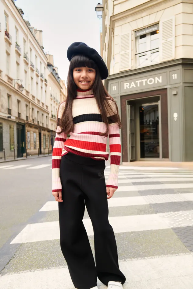 Children Polo Neck Sweater Or Jumper Multico Striped Multi Sonia Rykiel Children