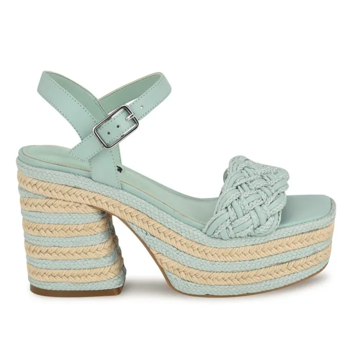 Cinka Woven Platform Sandals Mint Green Women Nine West Sandals
