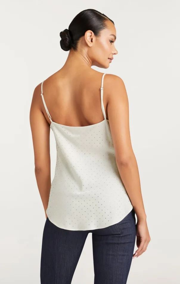 Cinq Sept Allover Heatset Marta Cami Ivory Women Tank Tops and Camisoles