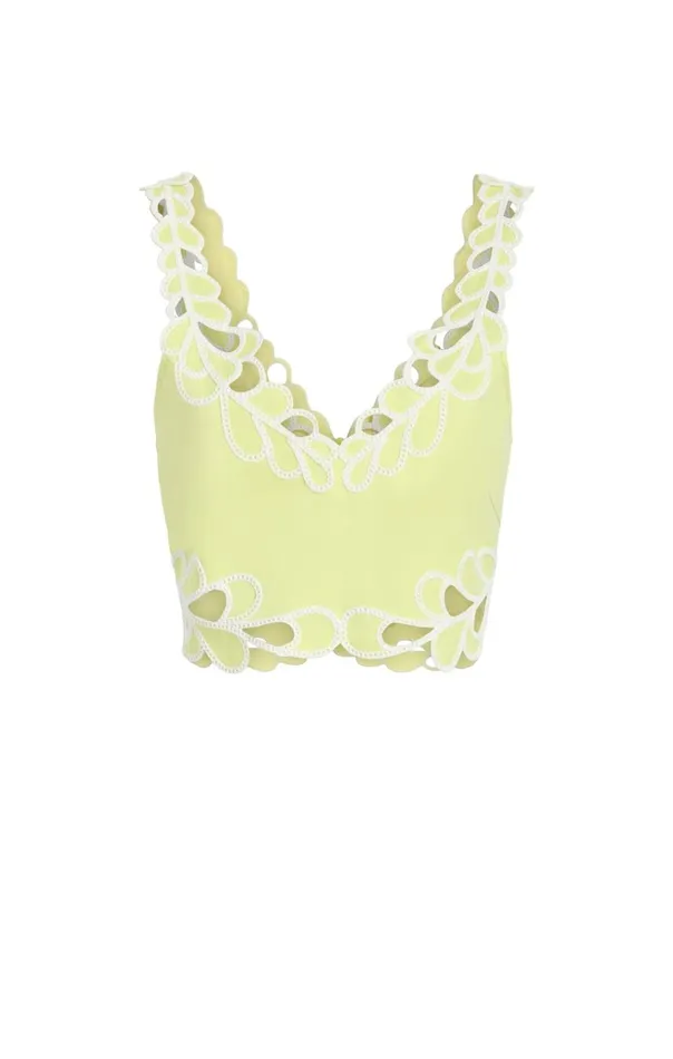 Cinq Sept Bonnie Top Limekisswhite Women Tank Tops and Camisoles