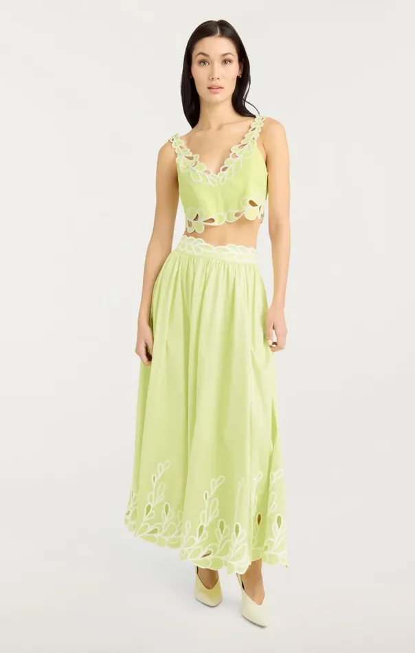 Cinq Sept Bonnie Top Limekisswhite Women Tank Tops and Camisoles