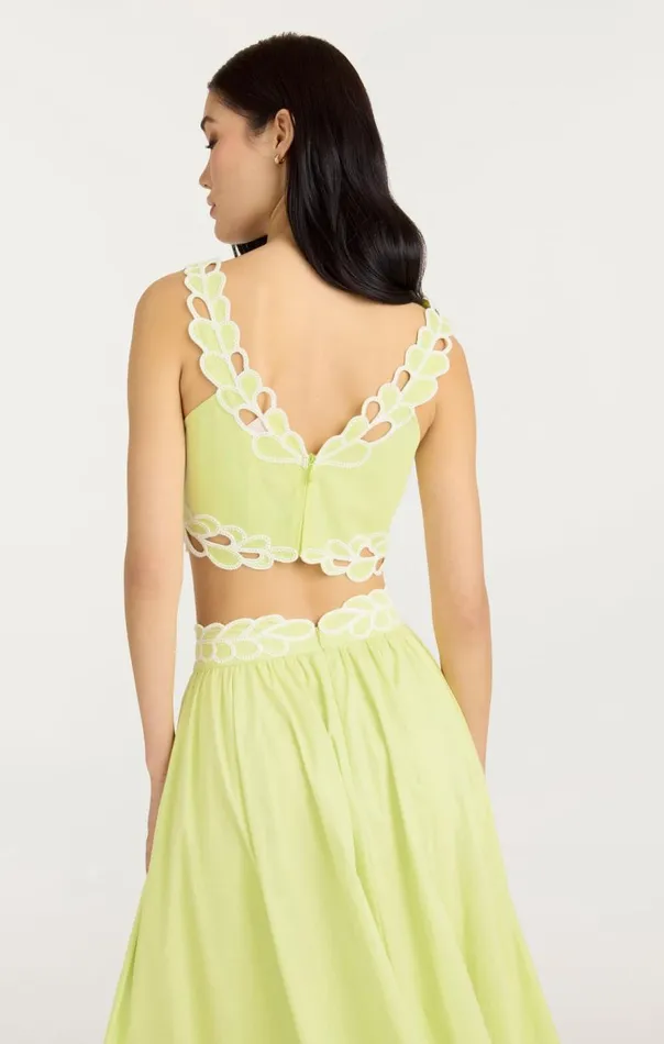 Cinq Sept Bonnie Top Limekisswhite Women Tank Tops and Camisoles