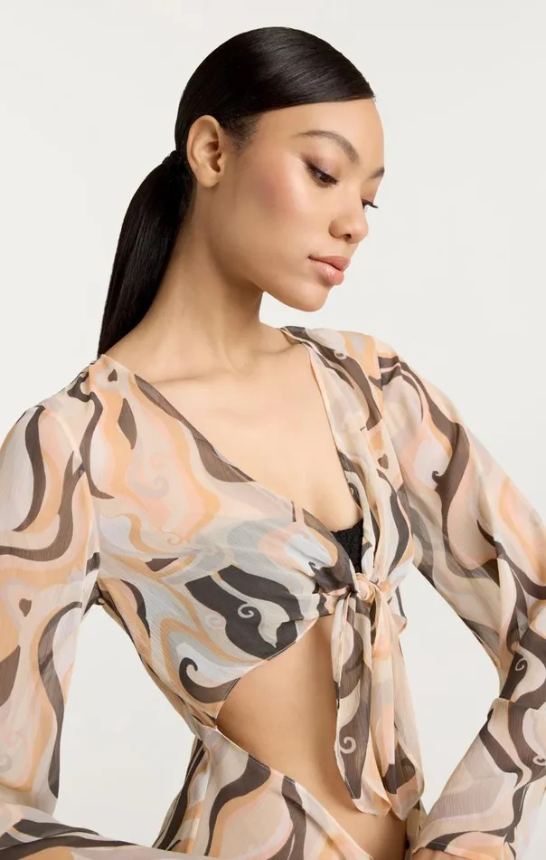 Cinq Sept Canyon Swirl Talita Coverup Naturalmulti Women Coverups