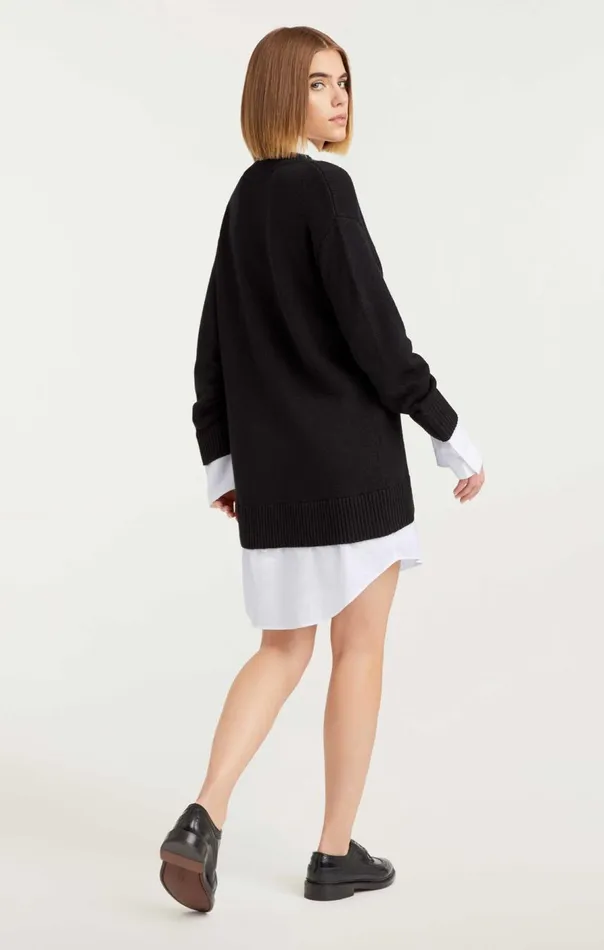 Cinq Sept Collar Santina Dress Blackwhite Women Sweaters and Knits