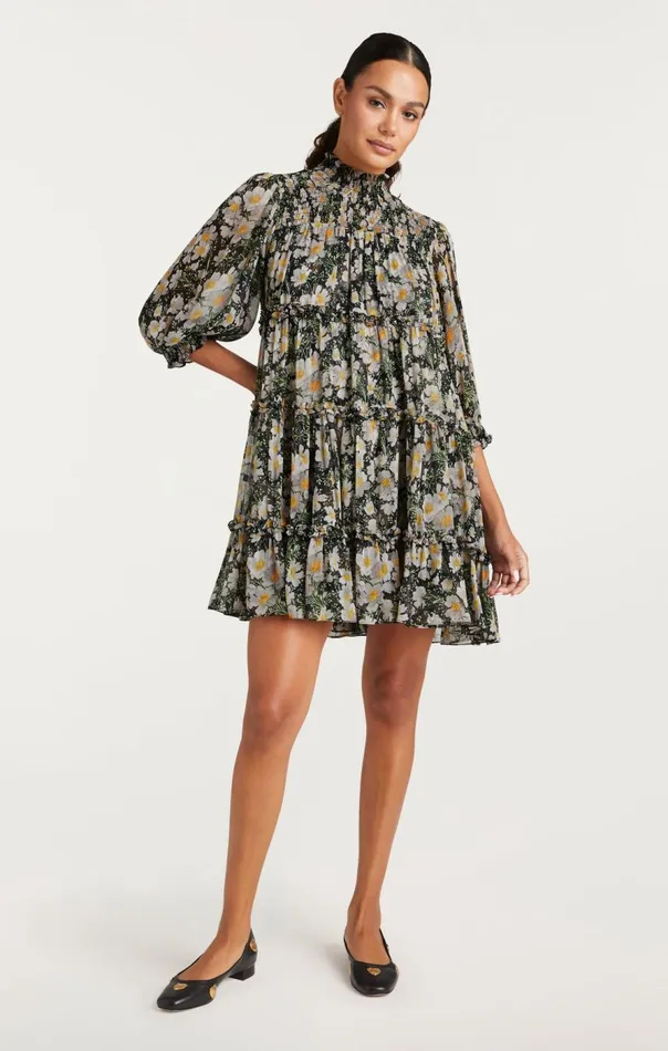 Cinq Sept Cosmo Flowers Olive Dress Blacklondonfog Women Mini